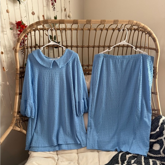 K&K Boutique Tops - 🩵 Blue Top & Skirt Set 🩵